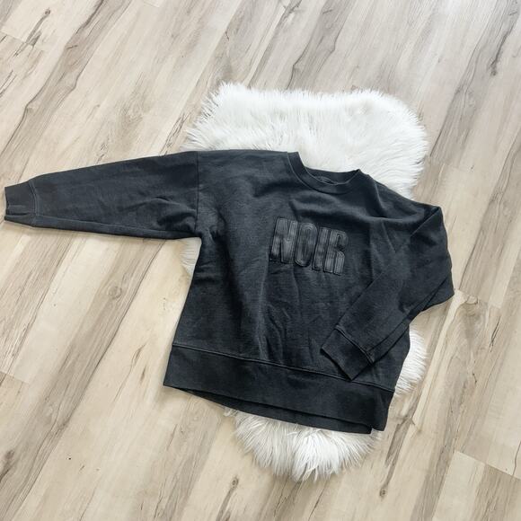 Madewell Tops - Madewell NOIR Graphic Gray Black Sweatshirt Large #LS streetwear